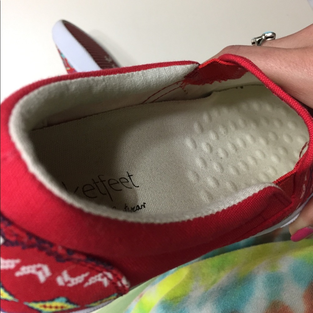 Bucket Feet Red and Blue Patterned Sneakers - Picture 2 of 4
